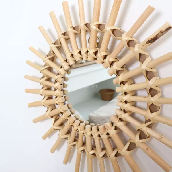 Espejo Sol Mimbre Natural