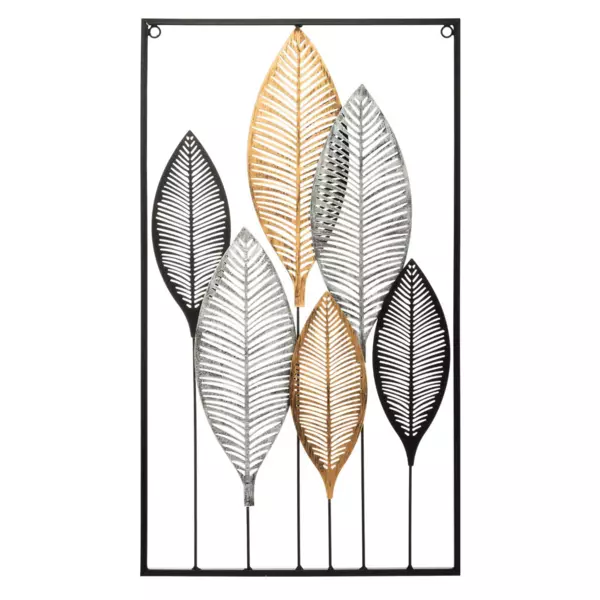 Decorazione murale Foglie Nero e oro