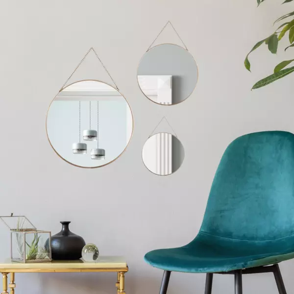 3er Set Spiegel Ovalia Gold