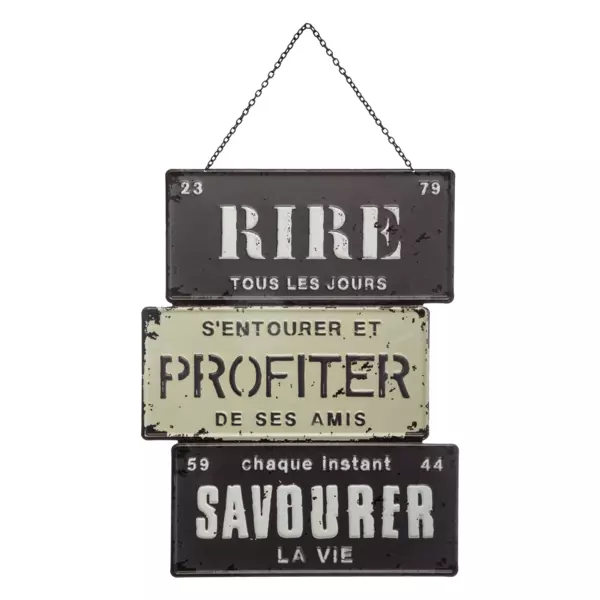 D�coration murale en m�tal (H34 cm) Message Loft Noir