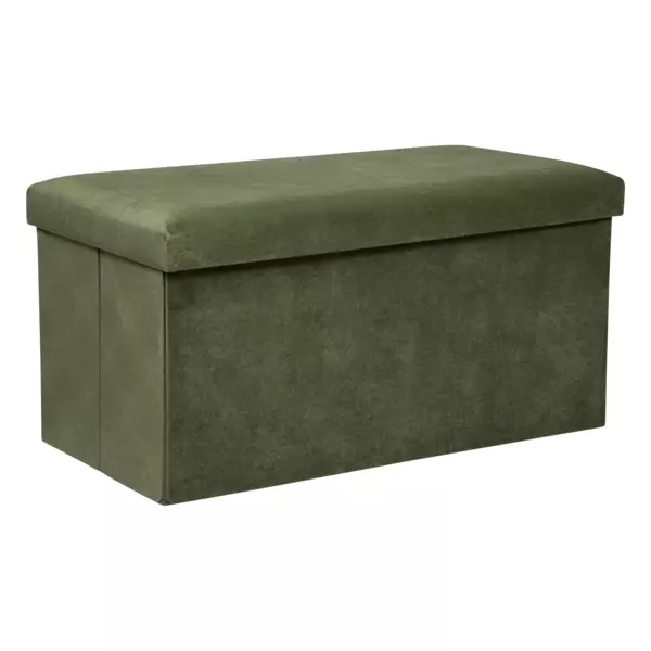 Pouf de rangement double Lilou Vert kaki