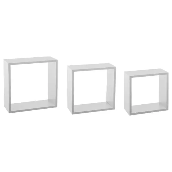 Set di 3 mensole Cube Bianco Modello grande