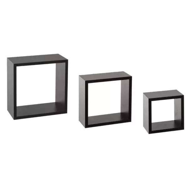 Set di 3 mensole Cube Nero Modello piccolo