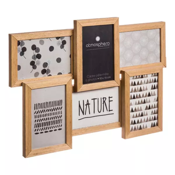 P�le-m�le 6 photos (41 x H31 cm) Nature Bois