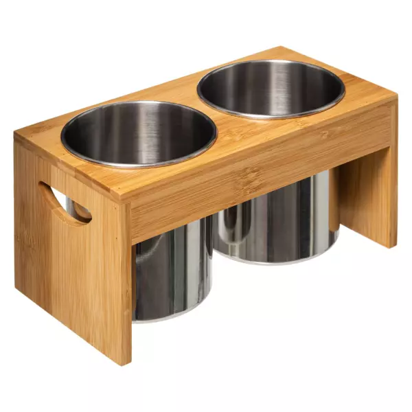 Lot de 2 pots � ustensiles Siao Inox et bambou