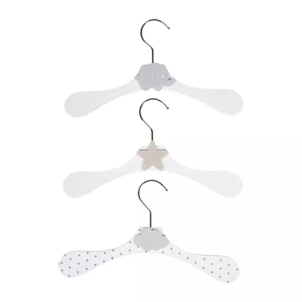 Lot de 3 cintres enfant bois Gris