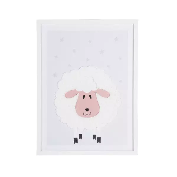Toile murale enfant (30 x 40 cm) Mouton Blanche