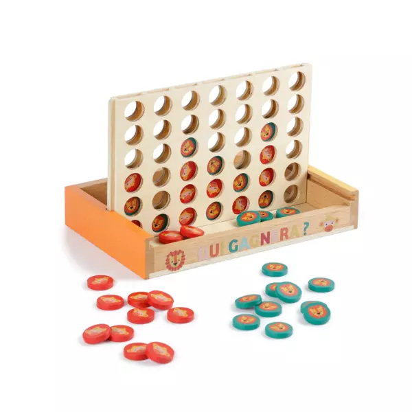 Spiel 4 gewinnt aus Holz Mehrfarbig