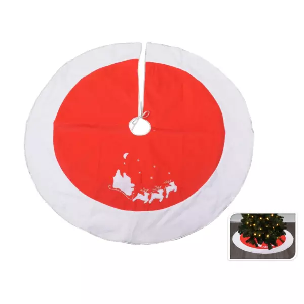 Runde Weihnachtsbaumdecke Schlitten