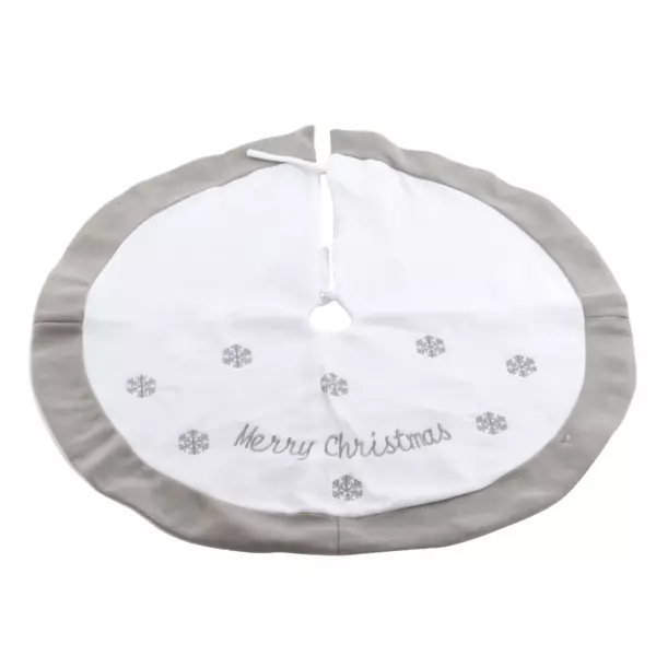 Alfombra redonda para �rbol de Navidad Snowflakes Merry 