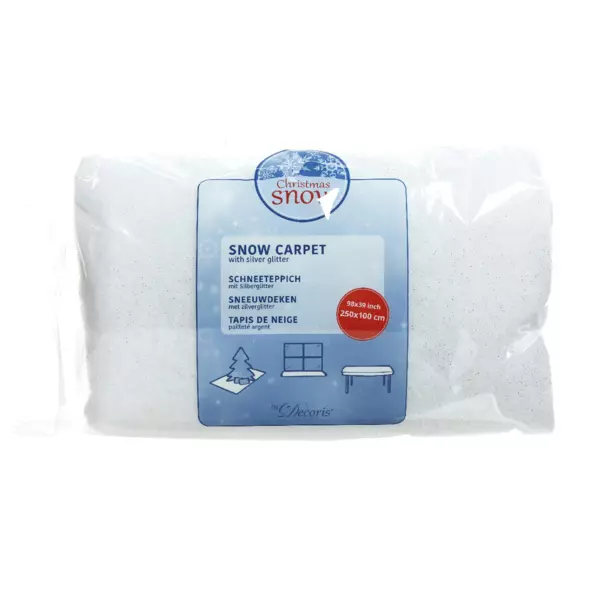 Rechthoekig sneeuwtapijt Glitters zilver L250 cm