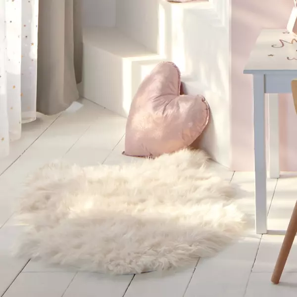 Tapis fausse fourrure (90 x 60 cm) Fisher Blanc