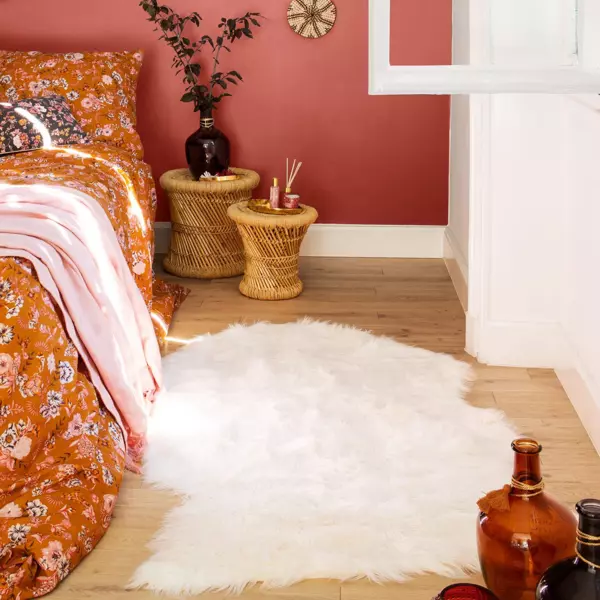 Tapis fausse fourrure (150 x 90 cm) Oslo Ivoire