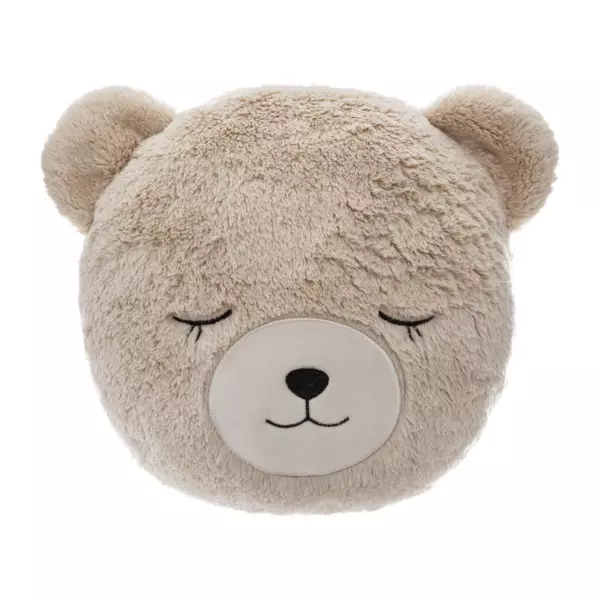 Coussin fausse fourrure enfant (27 cm) Ours Beige