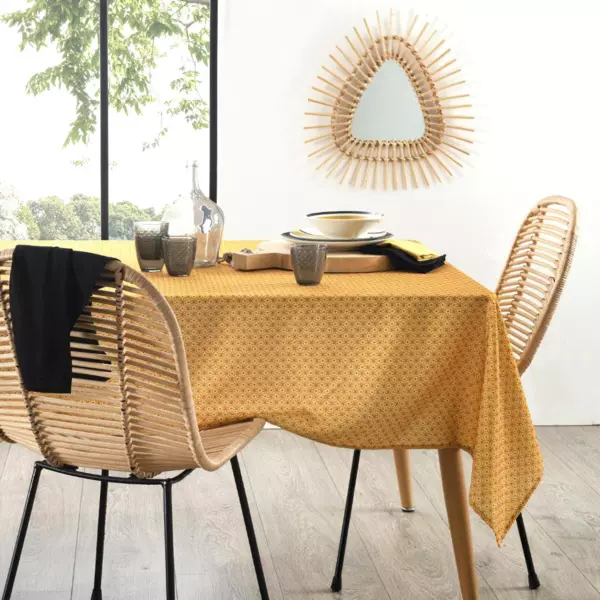 Mantel rectangular anti-manchas(L240 cm) Paty Amarillo ocre