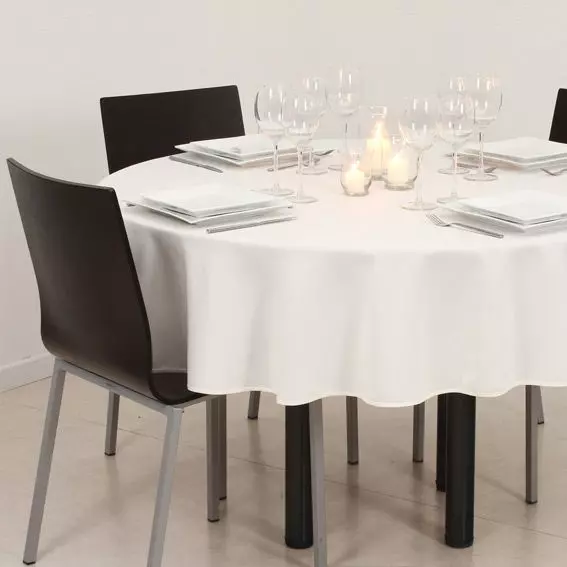 Nappe ronde anti tache (D180 cm) Lina Ivoire