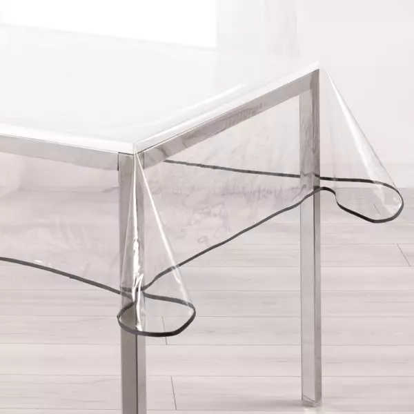 Tovaglia rettangolare in tela cerata trasparente (L240 cm) Garden Antracite