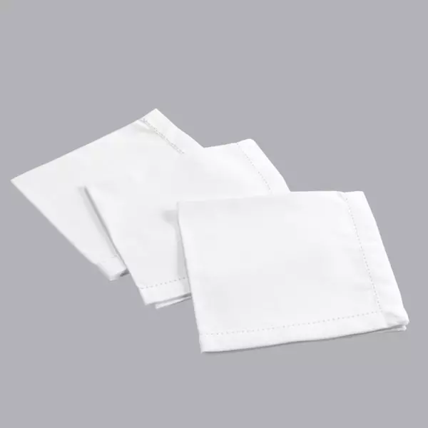 Lot de 3 serviettes coton (40 x 40 cm) Charline Blanc