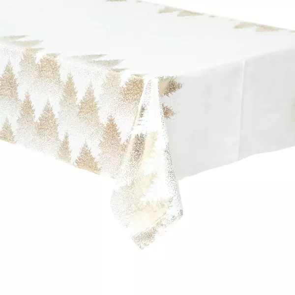 Nappe de No�l rectangulaire (140 x 360 cm) Sapin Or