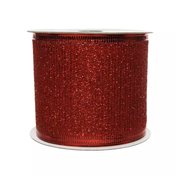 Ruban d�coratif de No�l (2,7 m) Rouge paillet�