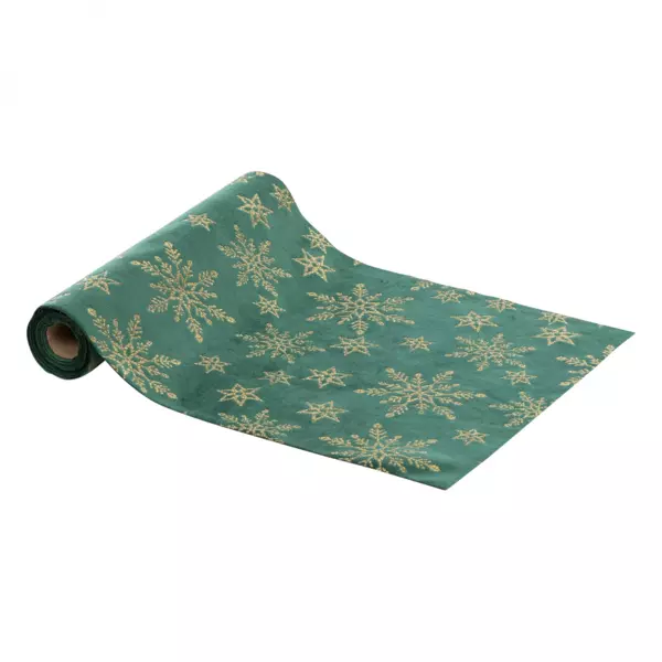 Chemin de table (300 x 28 cm) Cristaux paillet�s Vert