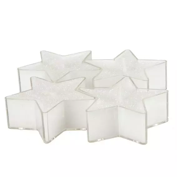 4er Set Kerzen Sterne Wei�