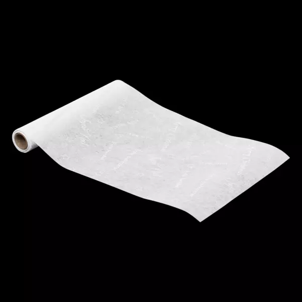 Bordl�ber Jul (500 x 28 cm) Besked Hvid og s�lv