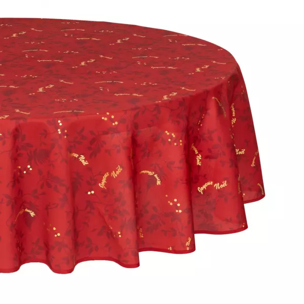 Nappe ronde anti tache (D180 cm) R�veillon Rouge