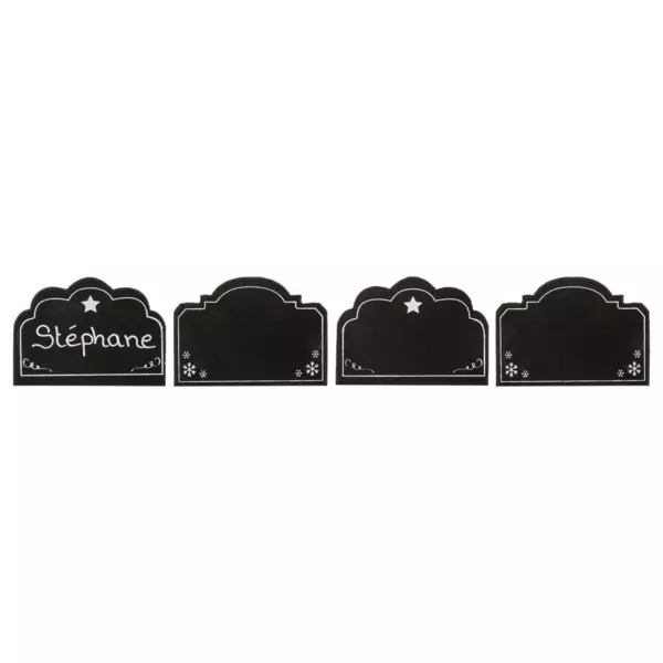 Confezione di 4 segnaposto porta men� ardesia Nero