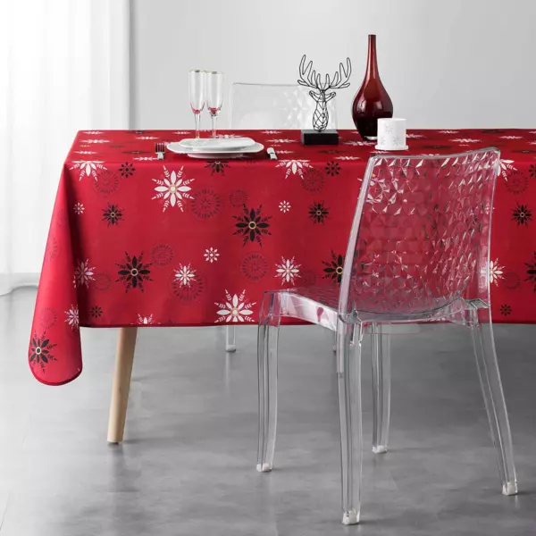 Nappe de Noël rectangulaire (150 x 240 cm) Enchanté Rouge