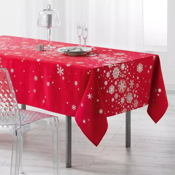 Nappe de No�l rectangulaire (150 x 240 cm) Constellation Rouge