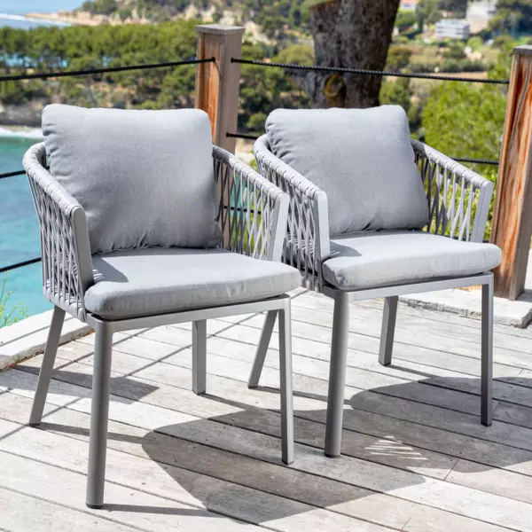 Set van 2 tuinstoelen Amalfi - Antraciet grijs