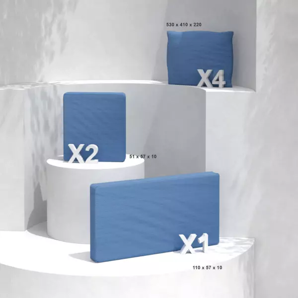 Cuscini di ricambio per salotto da giardino Calvi 4 posti - Blu