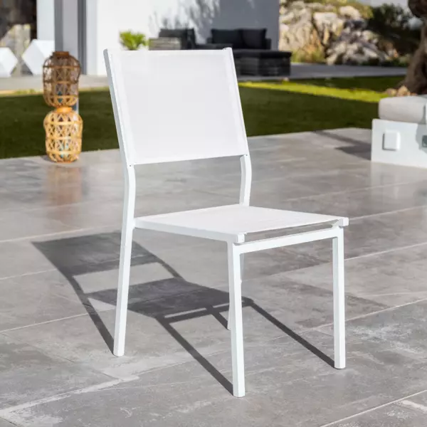 Silla de jard�n alu apilable Murano - Blanco