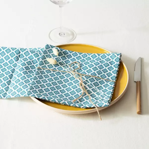 S�t af 4 bomuldsservietter (40 x 40 cm) Tika Andebl�