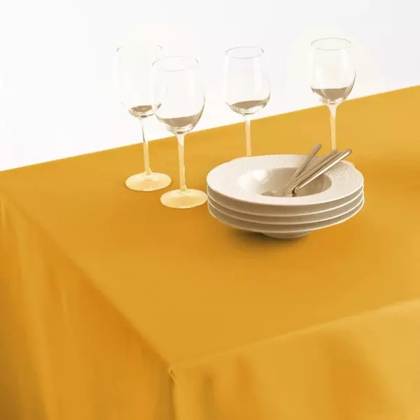 Nappe rectangulaire anti tache (140 x 240 cm) Mina Jaune ocre
