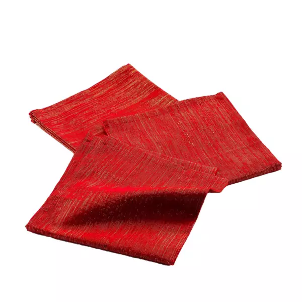 S�t af 3 bomuldsservietter (40 x 40 cm) Elegancia R�d