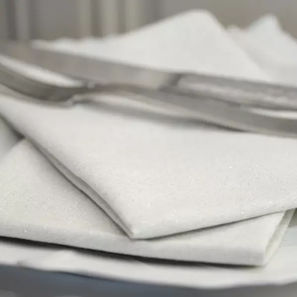 3er Set Servietten Etincelle Cremewei�