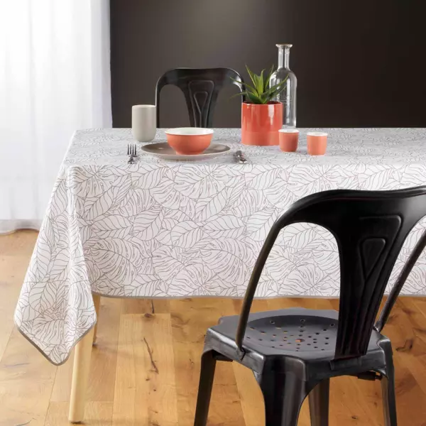 Nappe rectangulaire anti-taches (150 x 240 cm) Solea Blanche