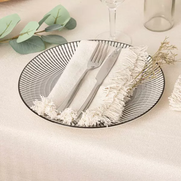 Set di 2 tovaglioli cotone Maha Bianco