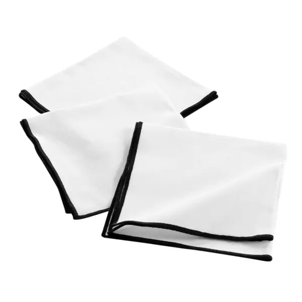 Lot de 3 serviettes coton recycl� (40 x 40 cm) Mistraline Blanches