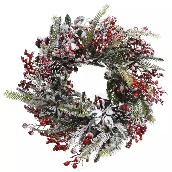 Corona di Natale Rosso brinato D40 cm