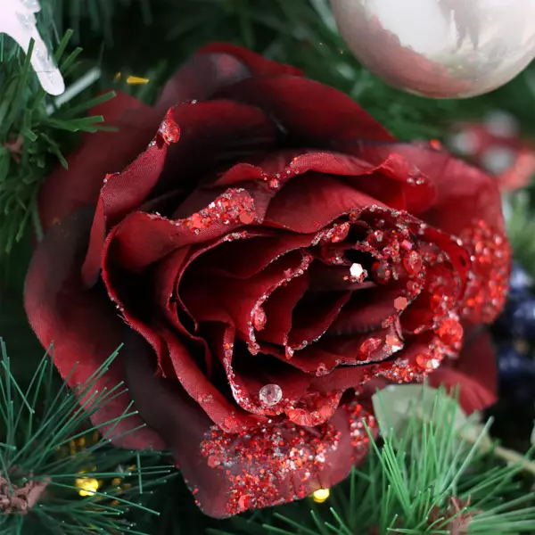 Fiore decorativo con pinza paillete Bord�