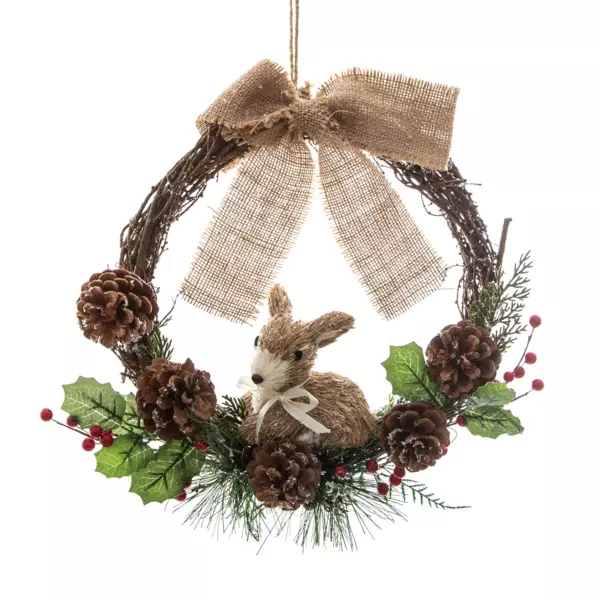 Julekrans (D32 cm) Kanin og sl�jfe