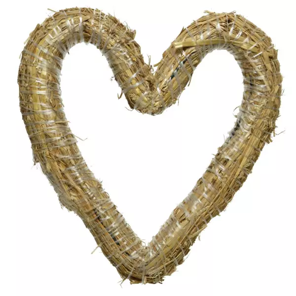 Couronne de No�l en paille (D30 cm) C�ur � d�corer 