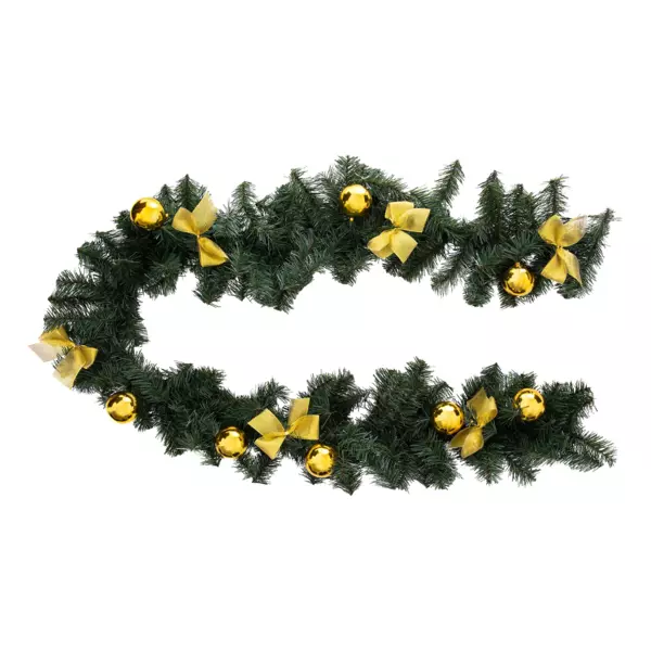 Juleguirlande med luksus guldsl�jfer (200 cm)