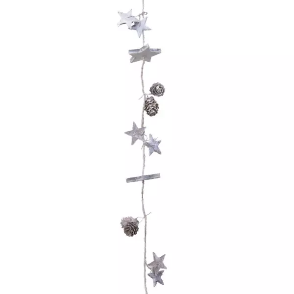 Guirlande med kogle og stjerne (100 cm) Frosted