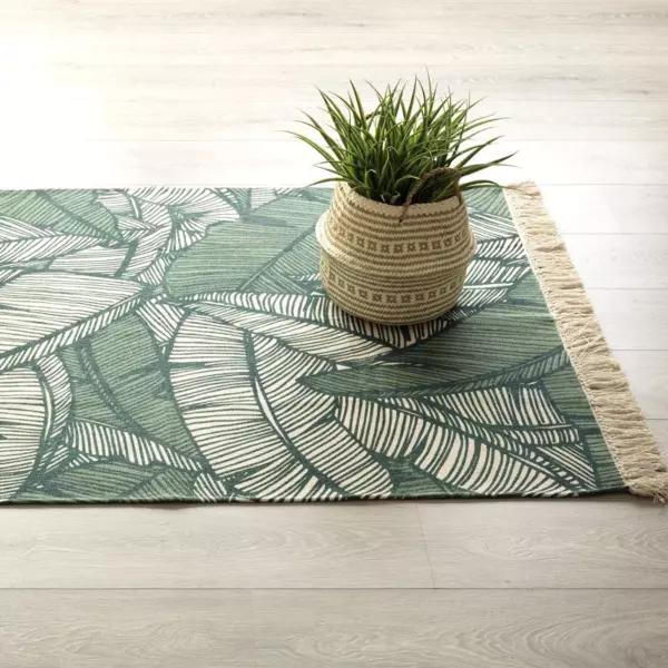 Tapis de salon coton (120 x 170 cm) Jungle Vert