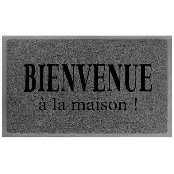 Fu�matte (75 cm) 'Bienvenue � la Maison!' Grau
