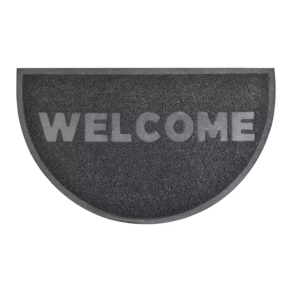 Alfombra para la entrada media luna PVC (75 cm) Welcome Negro